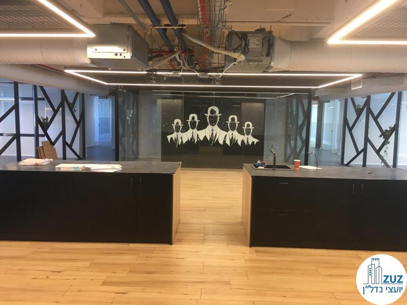 אופן ספייס ומטבחון במשרד להשכרה במתחם רוטשילד במגדל כלבו שלום תל אביב