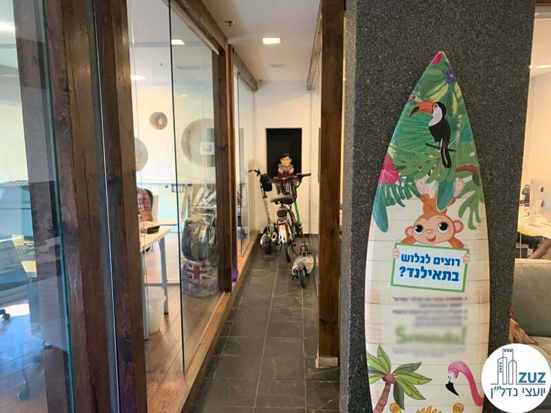 כניסה לחדרים במשרד להשכרה במתחם רוטשילד תל אביב