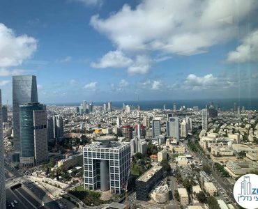 נוף לים מחלון של משרד להשכרה במגדל מידטאון תל אביב