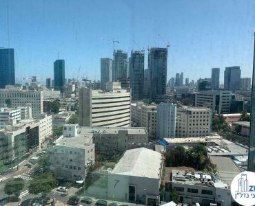 נוף מחלון של משרד להשכרה במגדל אלקטרה סיטי תל אביב