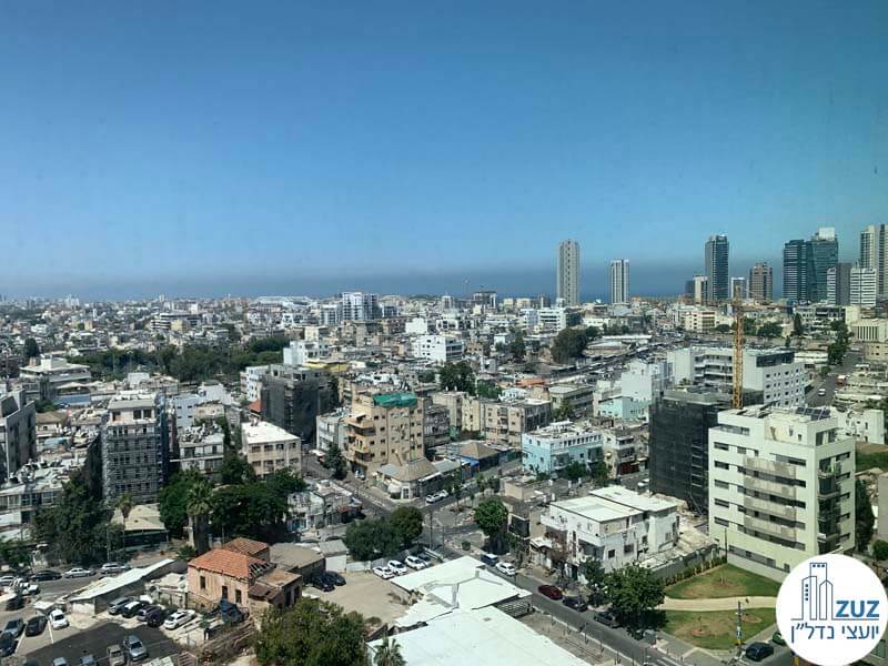 נוף מחלון של משרד להשכרה במגדל אלקטרה סיטי תל אביב