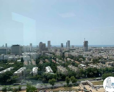 נוף לים מחלון של משרד להשכרה במגדל רסיטל תל אביב