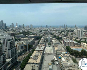 נוף לים מחלון של השכרת משרד במגדלי הארבעה תל אביב