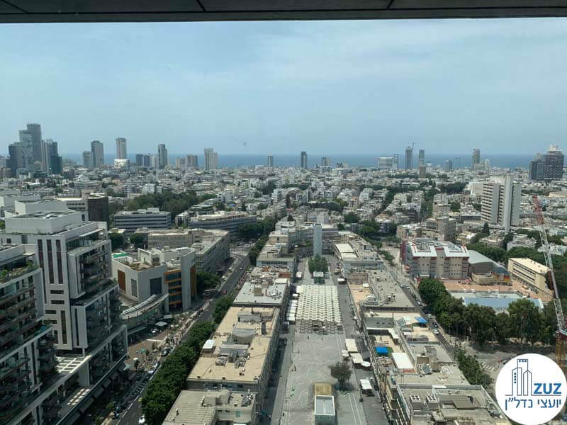 נוף לים מחלון של השכרת משרד במגדלי הארבעה תל אביב