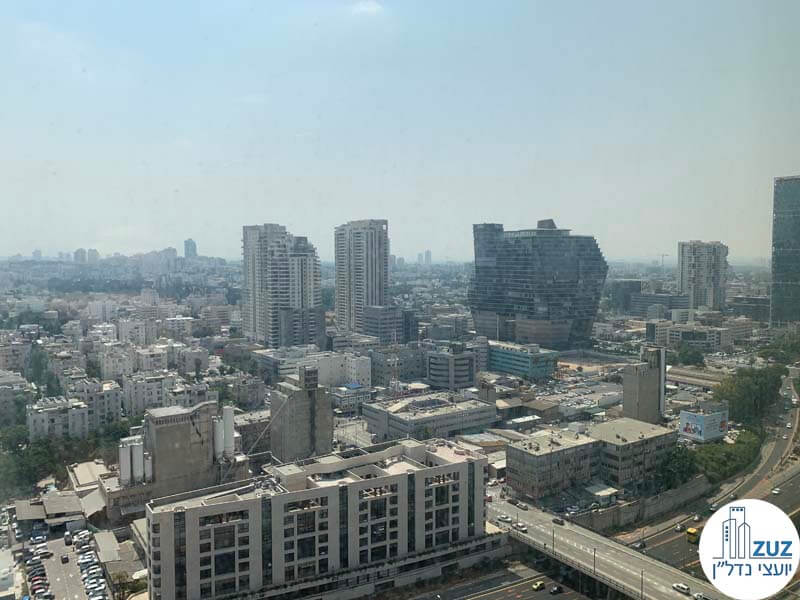 נוף מחלון של השכרת משרד במגדל מידטאון תל אביב