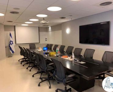 חדר ישיבות של משרד להשכרה במגדל גיבור ספורט מתחם הבורסה רמת גן