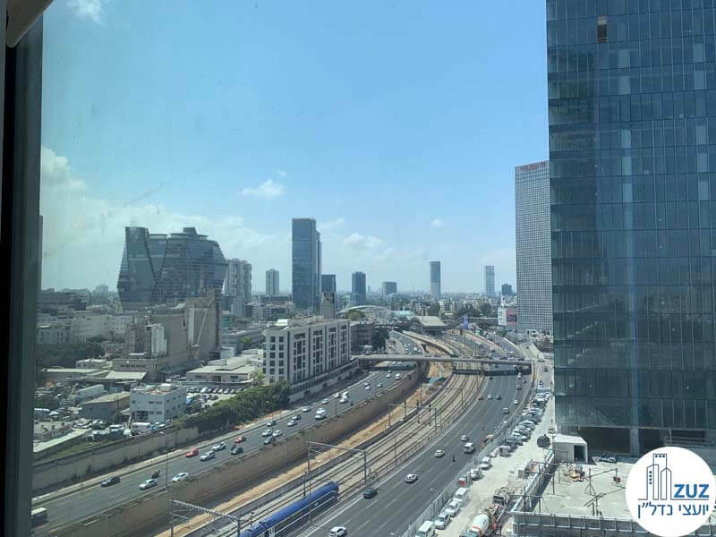 נוף מחלון של השכרת משרד במגדל WE תל אביב