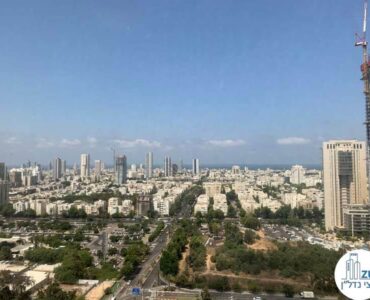 נוף לים מחלון של השכרת משרד במגדל גיבור ספורט מתחם הבורסה רמת גן
