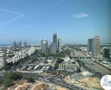 נוף מחלון של משרד להשכרה במגדל רסיטל בתל אביב