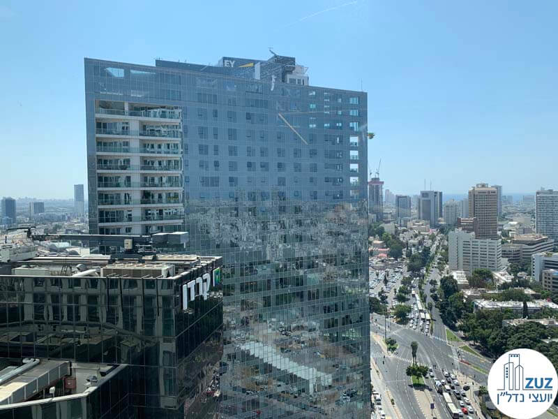 נוף למגדל WE מחלון של משרד להשכרה במגדל רסיטל בתל אביב