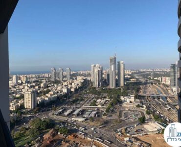 נוף לים ממרפסת של משרד להשכרה במגדל רסיטל תל אביב