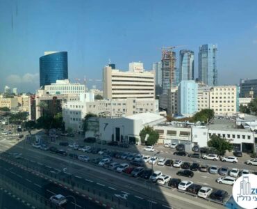 נוף מחלון של משרד להשכרה במגדל אלקטרה סיטי תל אביב