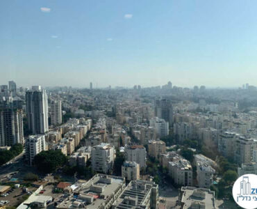 נוף מחלון של משרד להשכרה במגדל רסיטל בתל אביב