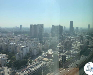 נוף מחלון של משרד להשכרה במגדל רסיטל בתל אביב