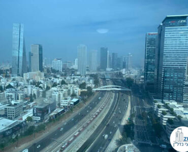 נוף מחלון של משרד להשכרה במגדל טויוטה תל אביב