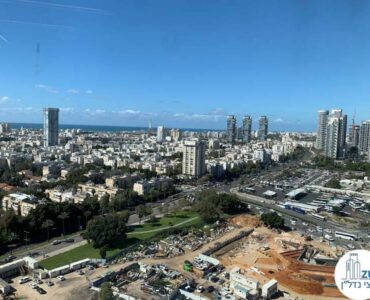 נוף מחלון של משרד להשכרה במגדל רסיטל תל אביב