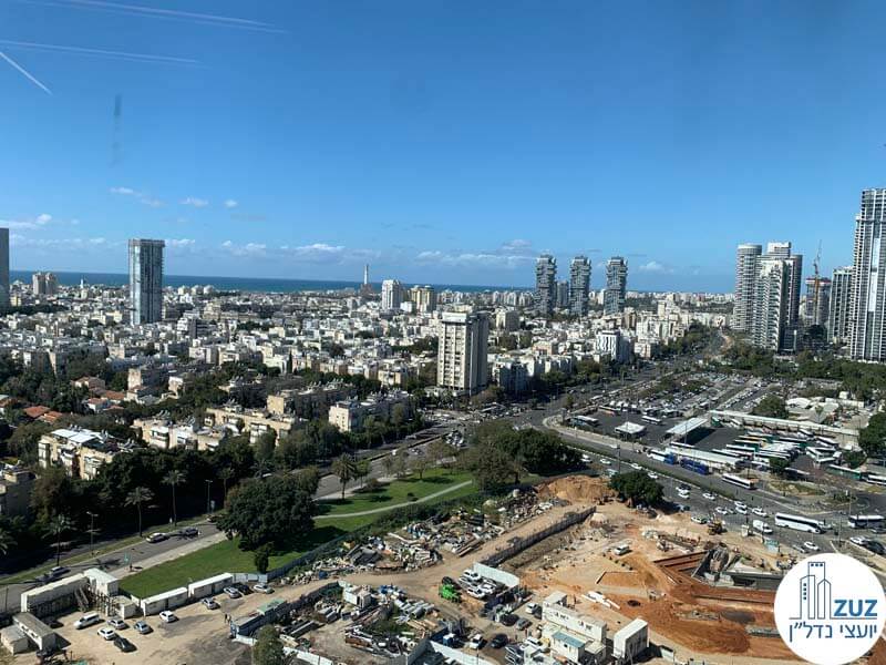 נוף מחלון של משרד להשכרה במגדל רסיטל תל אביב