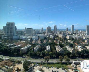 נוף לים מחלון של משרד להשכרה במגדל רסיטל תל אביב