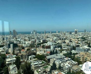 נוף לים מחלון של משרד להשכרה בתל אביב במגדל לוינשטיין