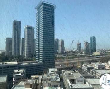 נוף מחלון של משרד להשכרה במתחם הבורסה במגדל ספיר