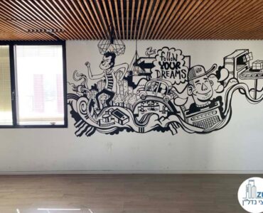 ציור קיר של משרד להשכרה בבניין אגיש רבד תל אביב