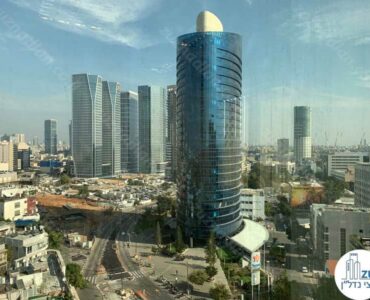 נוף למגדל סונול מחלון של משרד להשכרה במגדל לוינשטיין בתל אביב