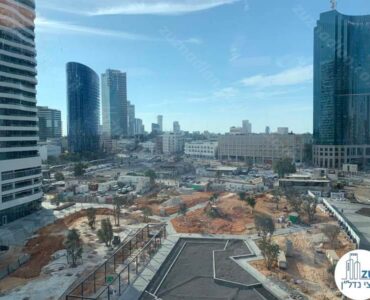 נוף מחלון של משרד 427 מר להשכרה במגדל סקי טאוור תל אביב