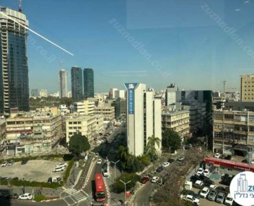 נוף מחלון של משרד להשכרה 220 מר להייטק בבית שאפ מתחם הבורסה