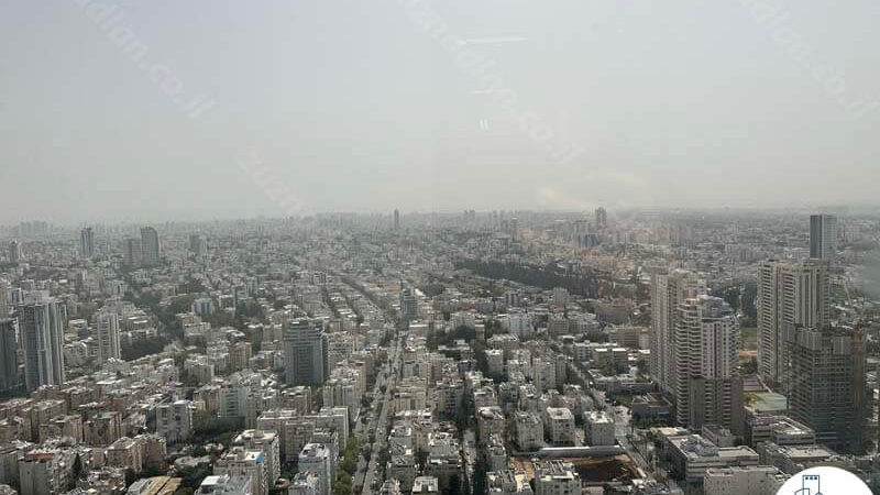 נוף מחלון של משרד 250 מר להשכרה במגדל מידטאון בתל אביב