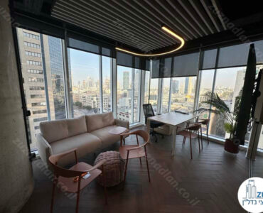 חדר פינתי של משרד להשכרה להייטק 500 מר במגדל אקרו בתל אביב
