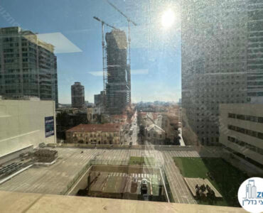 נוף מחלון של משרד להשכרה 126 מר במגדל כלבו שלום במתחם רוטשילד בתל אביב