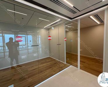 כניסה לחדרים של משרד להשכרה 110 מר מחולק לחדרים במגדלי LYFE בני ברק
